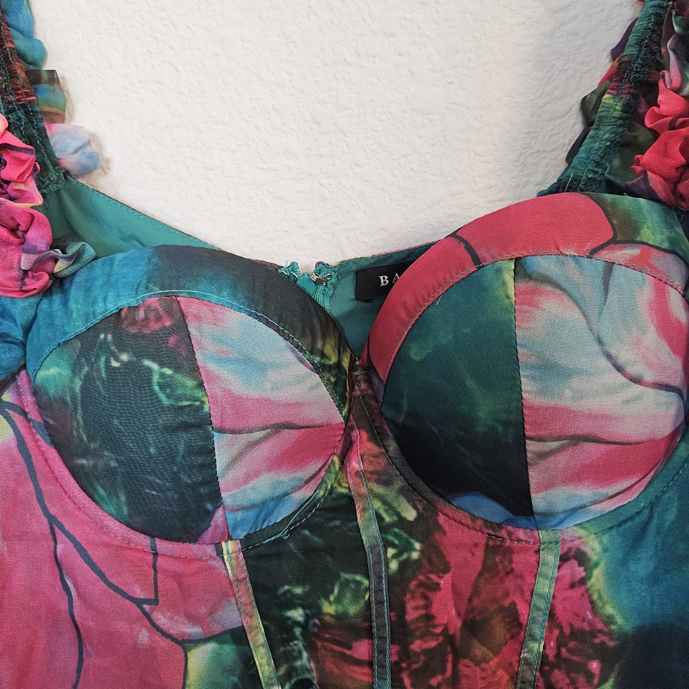 Banjul Teal and Pink Floral Maxi Dress - Picture 7 of 11